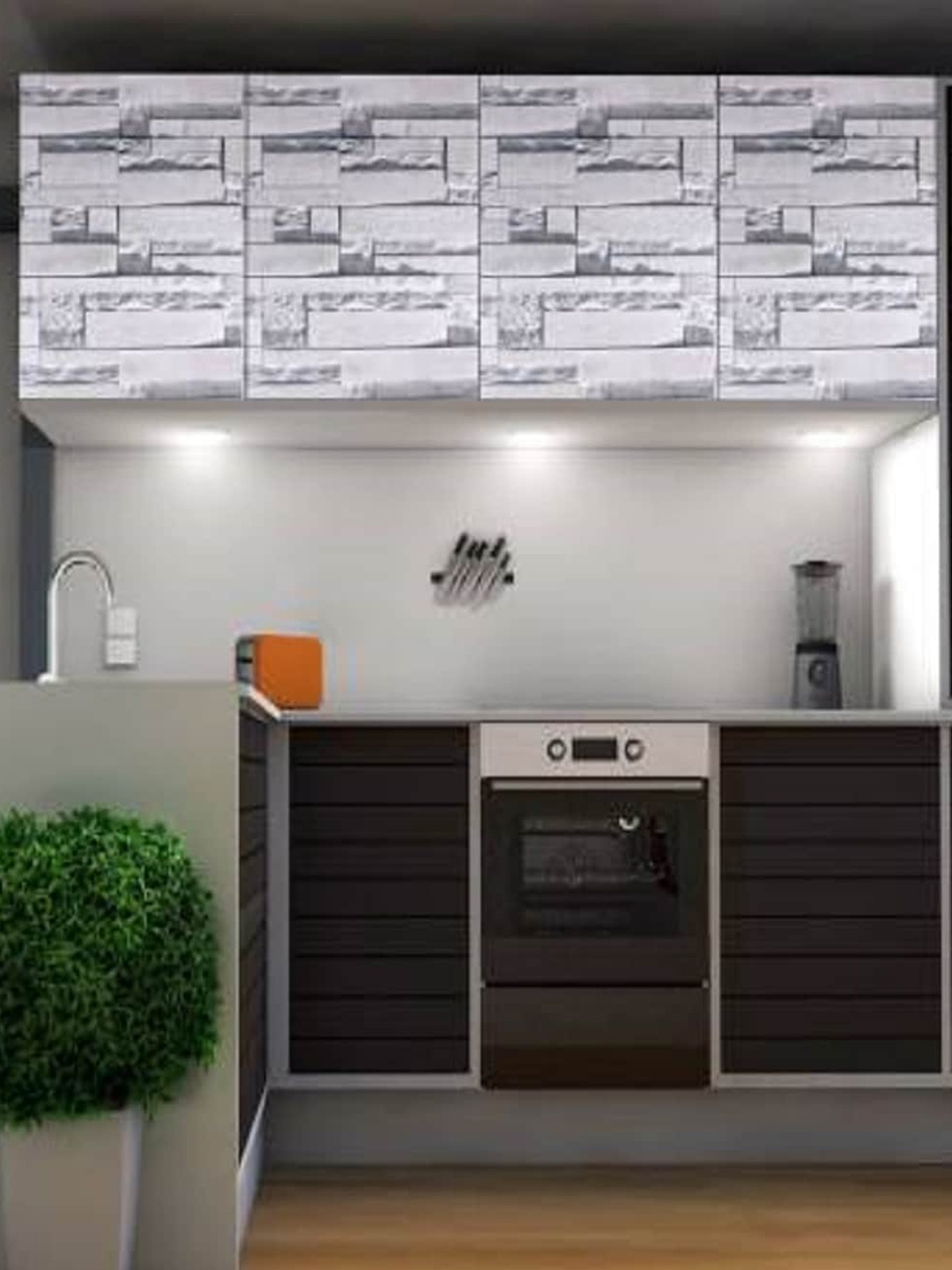 

KAAF Grey Bricks Print Self-Adhesive Wallpaper
