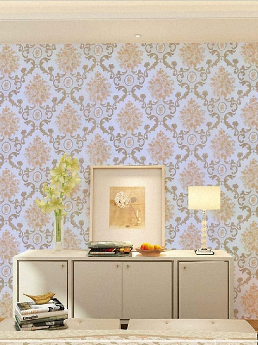 

KAAF White & Beige Vintage Waterproof Self Adhesive Wallpaper