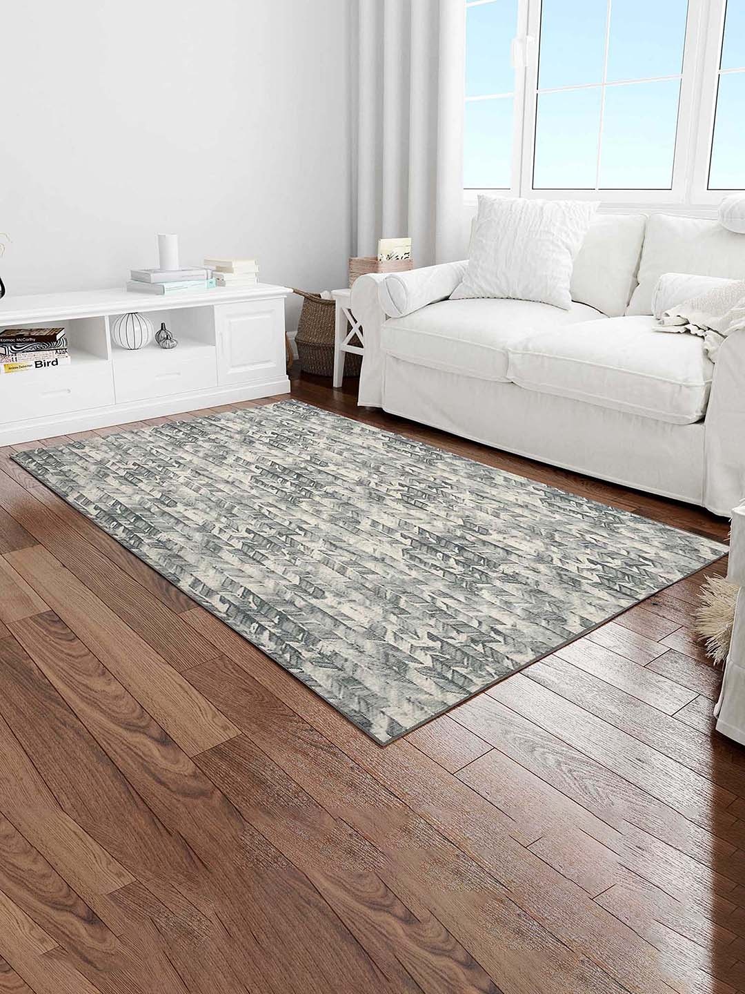 

PRESTO Grey & Black Abstract Print Anti Skid Carpet