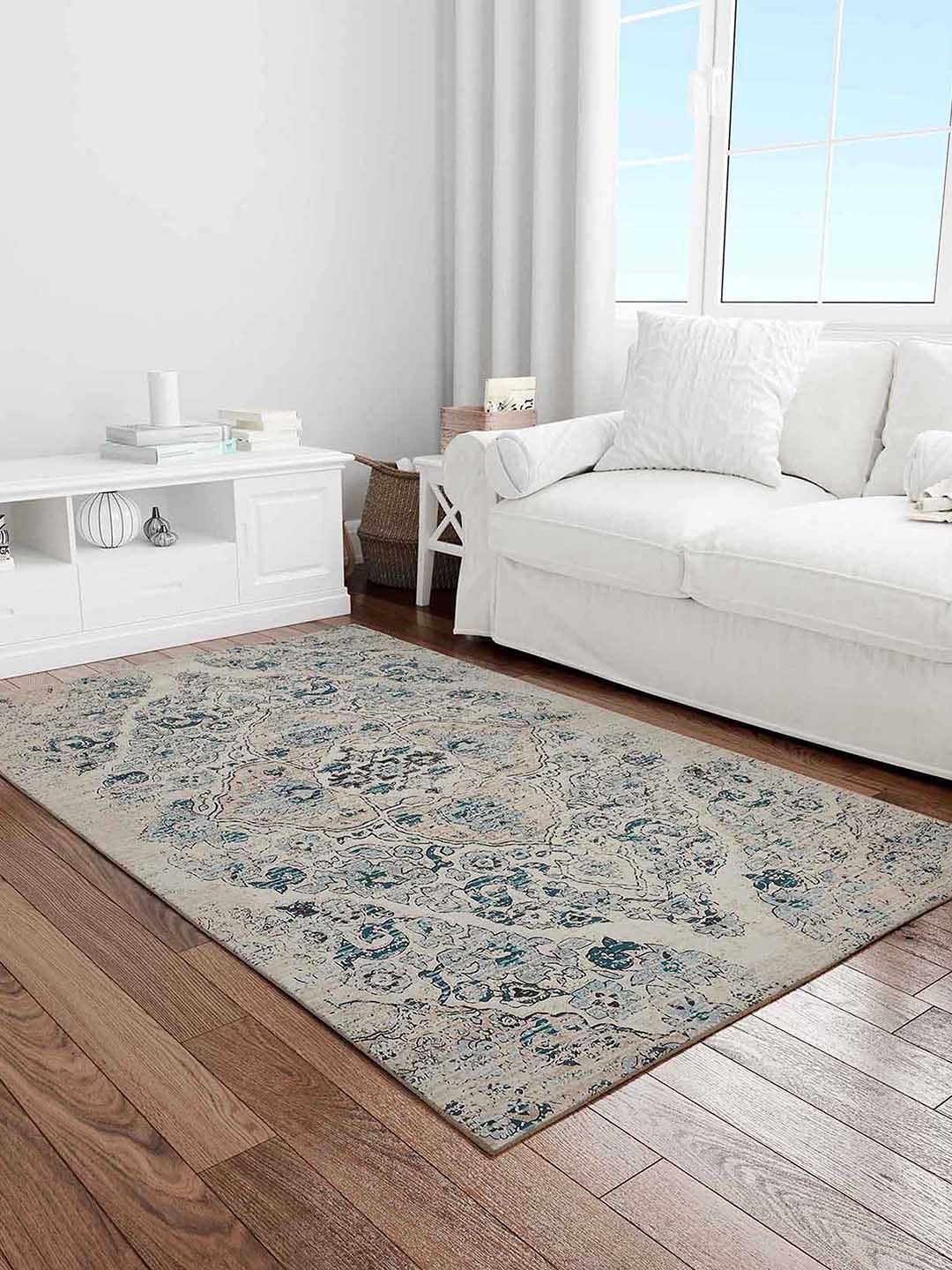 

PRESTO Blue Traditional Printed Anti Skid Carpet