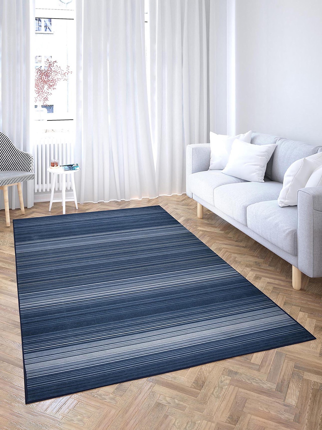 

PRESTO Blue Striped Anti Skid Carpet