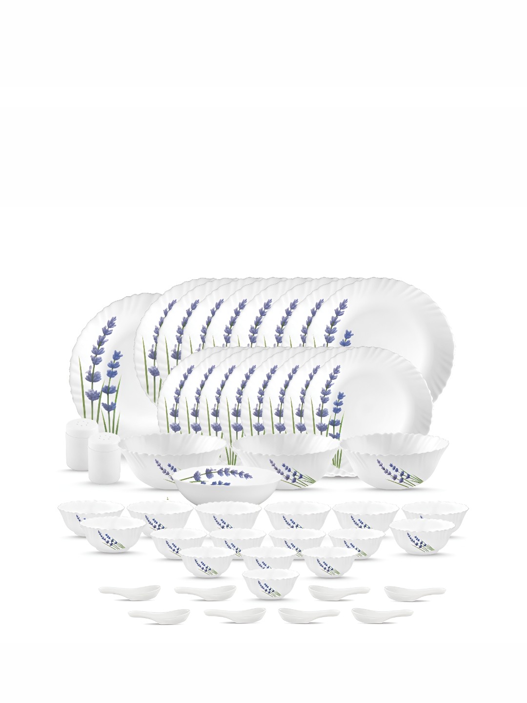 

Laopala White & Blue 47 Pieces Printed Opalware Glossy Dinner Set