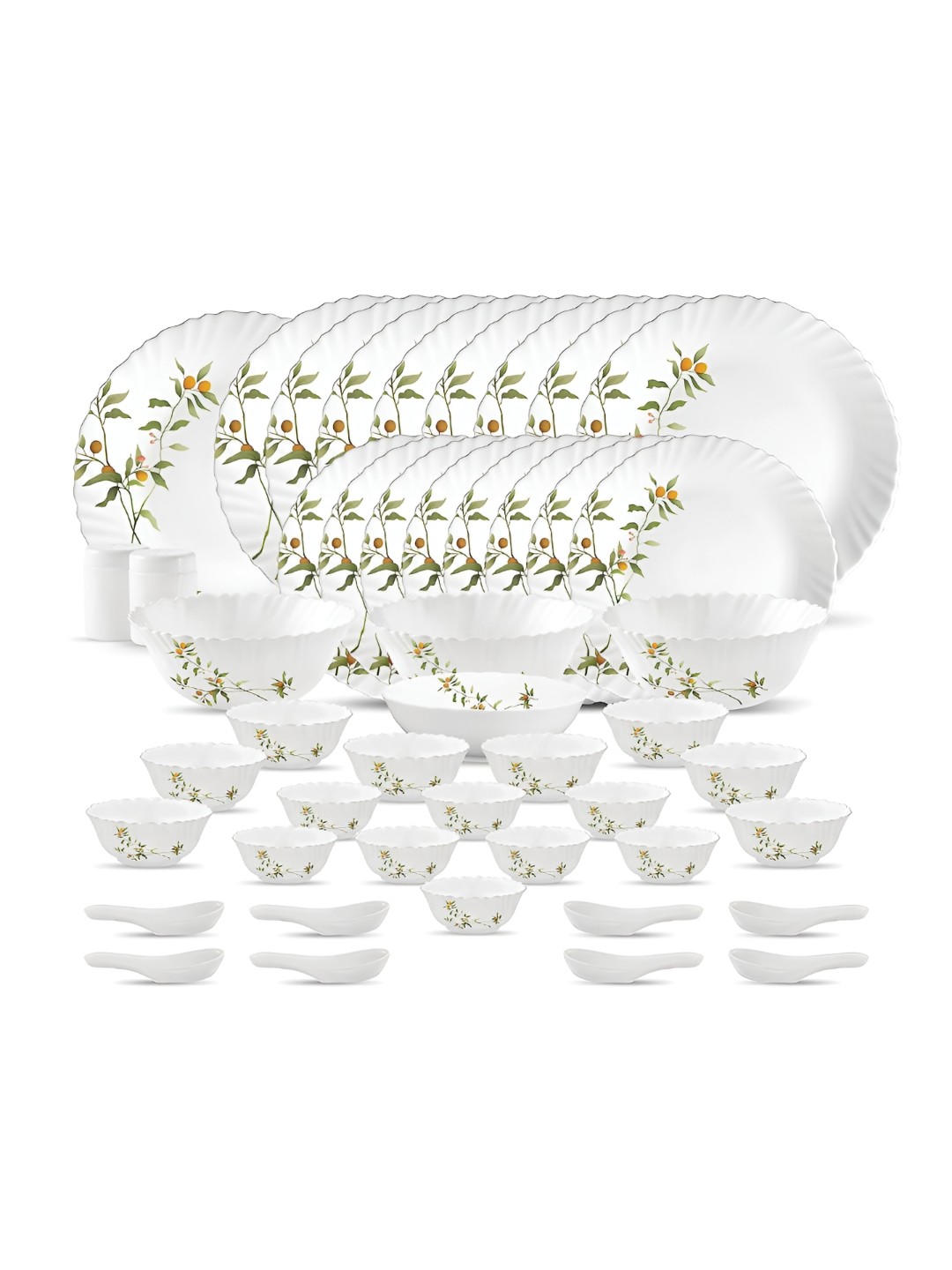 

Laopala White & Blue 47 Pieces Printed Opalware Glossy Dinner Set