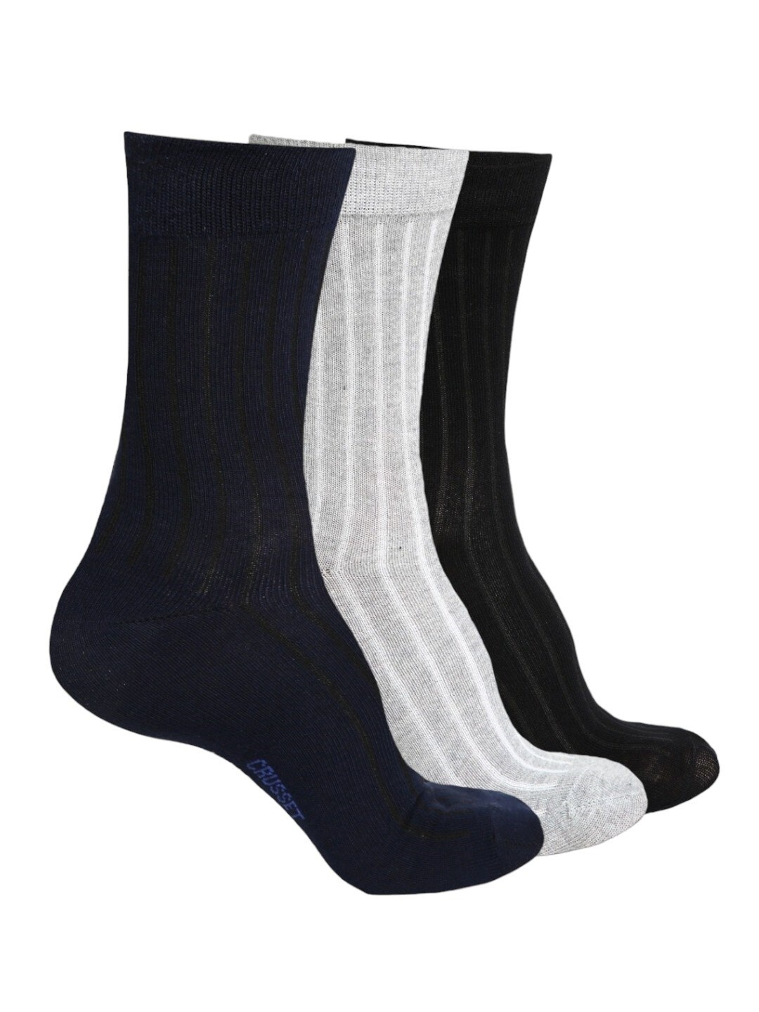 

CRUSSET Pack Of 3 Calf Length Socks, Black