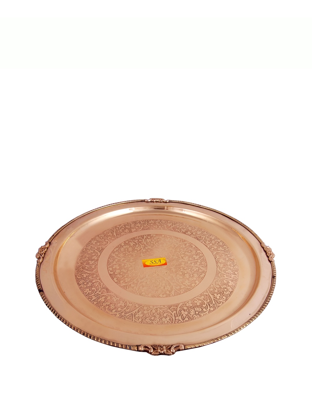 Shivshakti Arts Copper Toned Brass Glossy Dinner Plate
