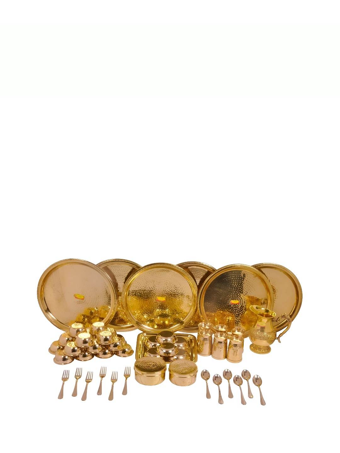 

Shivshakti Arts Copper Toned Brass Glossy Dinner Set