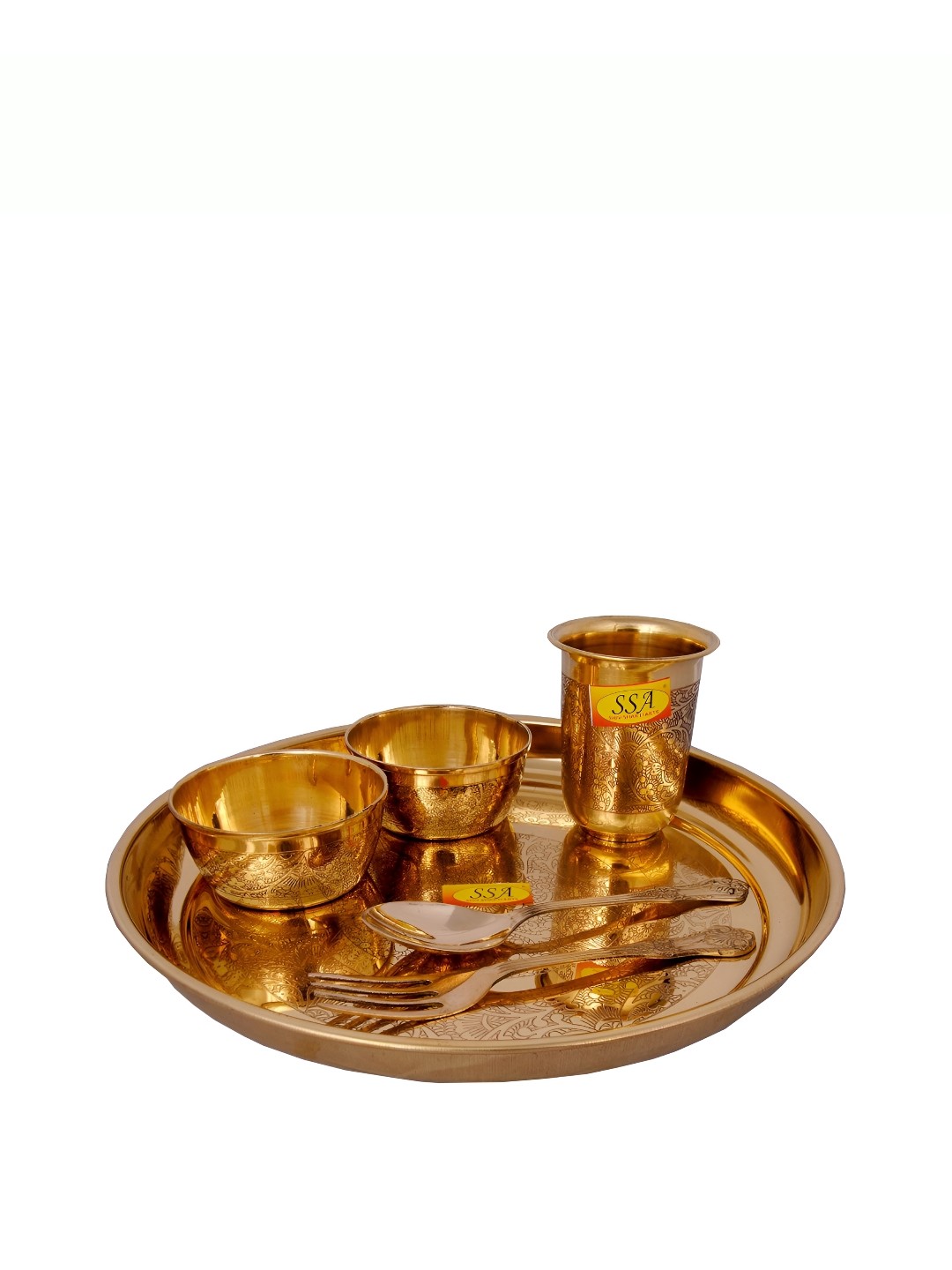 

Shivshakti Arts Cooper Toned 6 Pieces Glossy Dinner Set, Copper