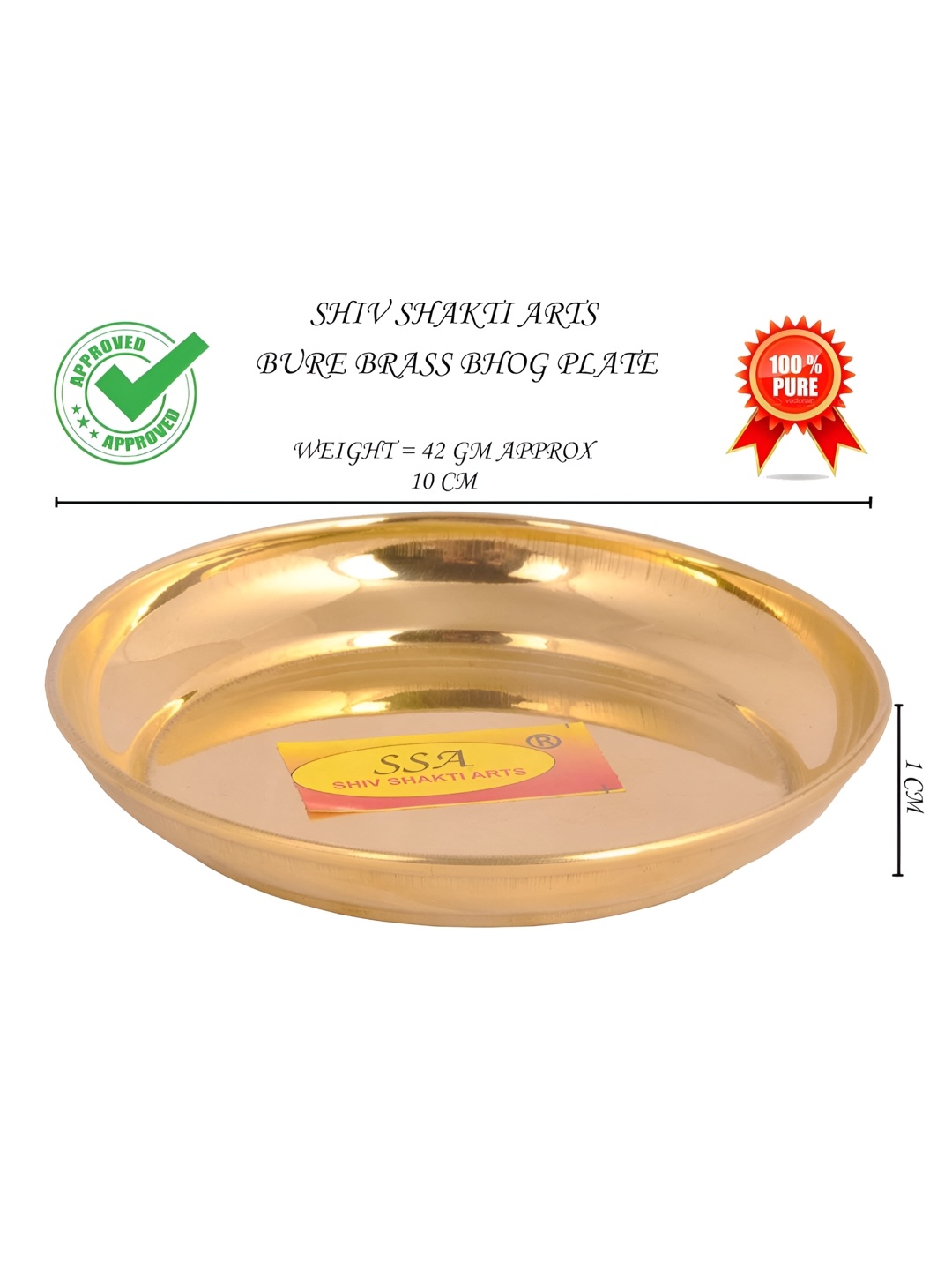 

Shivshakti Arts Copper Toned Glossy Brass Plate