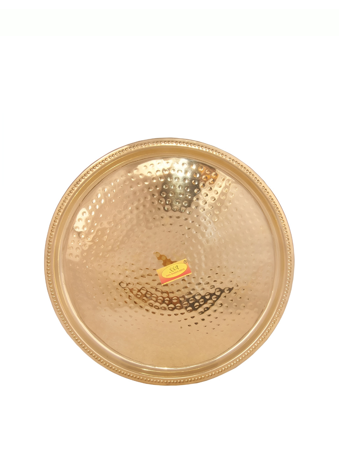 

Shivshakti Arts Copper Toned Brass Glossy Dinner Plate