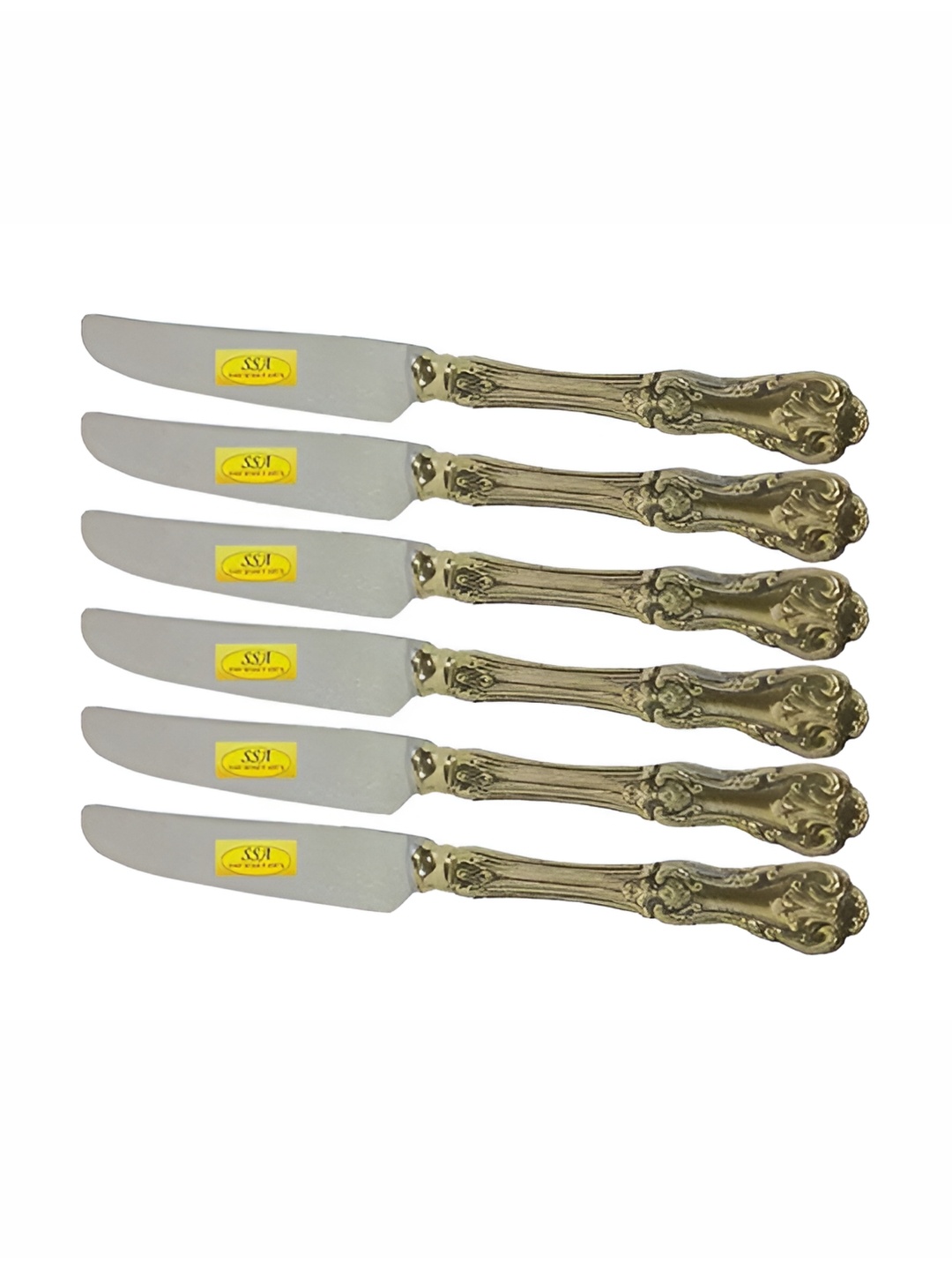 

Shivshakti Arts Gold Toned 6 Pieces Brass Knife Set