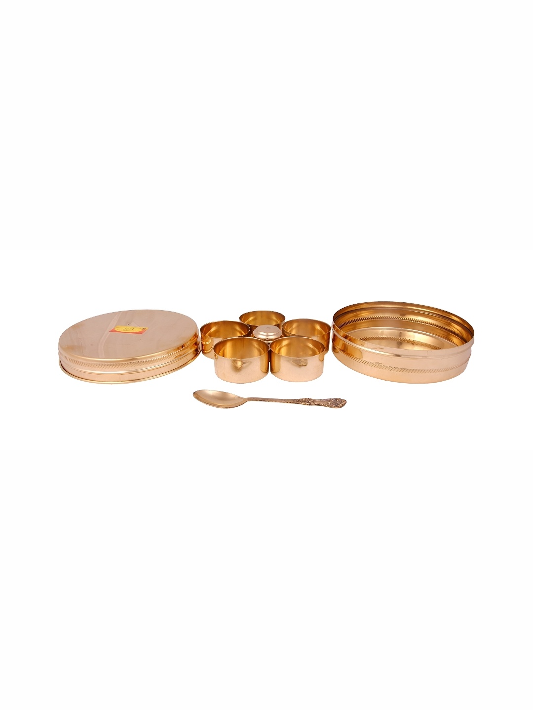 

Shivshakti Arts Gold-Toned Brass Spice Box
