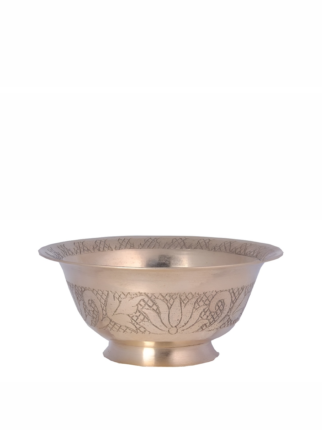 Shivshakti Arts Yellow 1 Pieces Glossy Brass Leaf Design Bowl