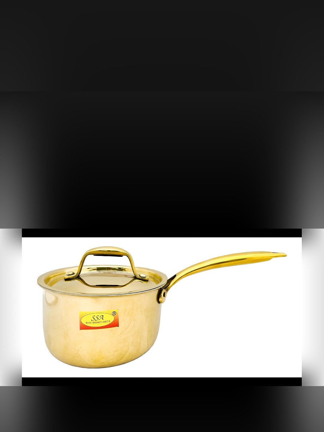 

Shivshakti Arts Brass Sauce Pan with Lid 1.5 L, Copper