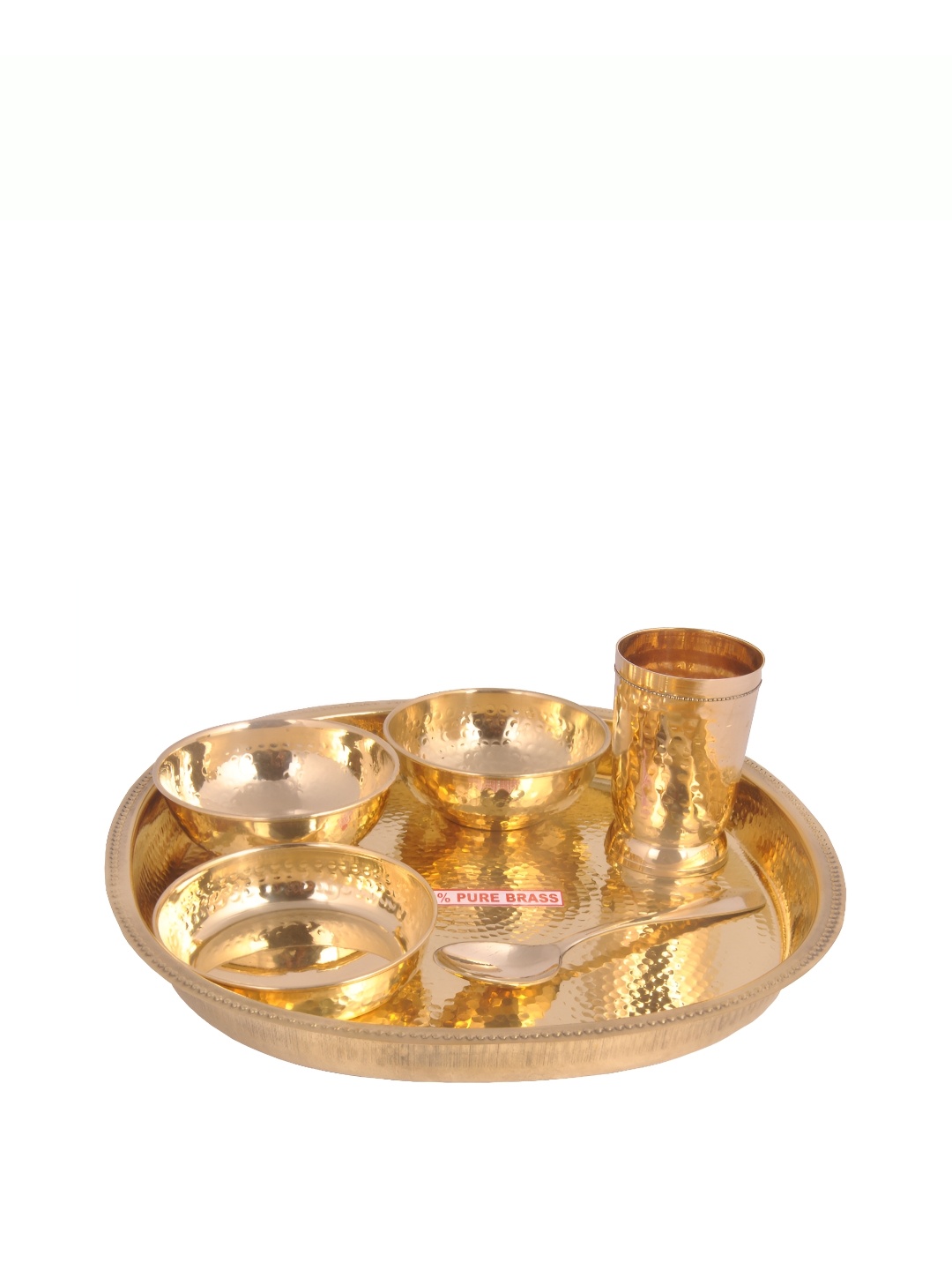 

Shivshakti Arts Copper Toned 6 Pieces Brass Glossy Dinner Set
