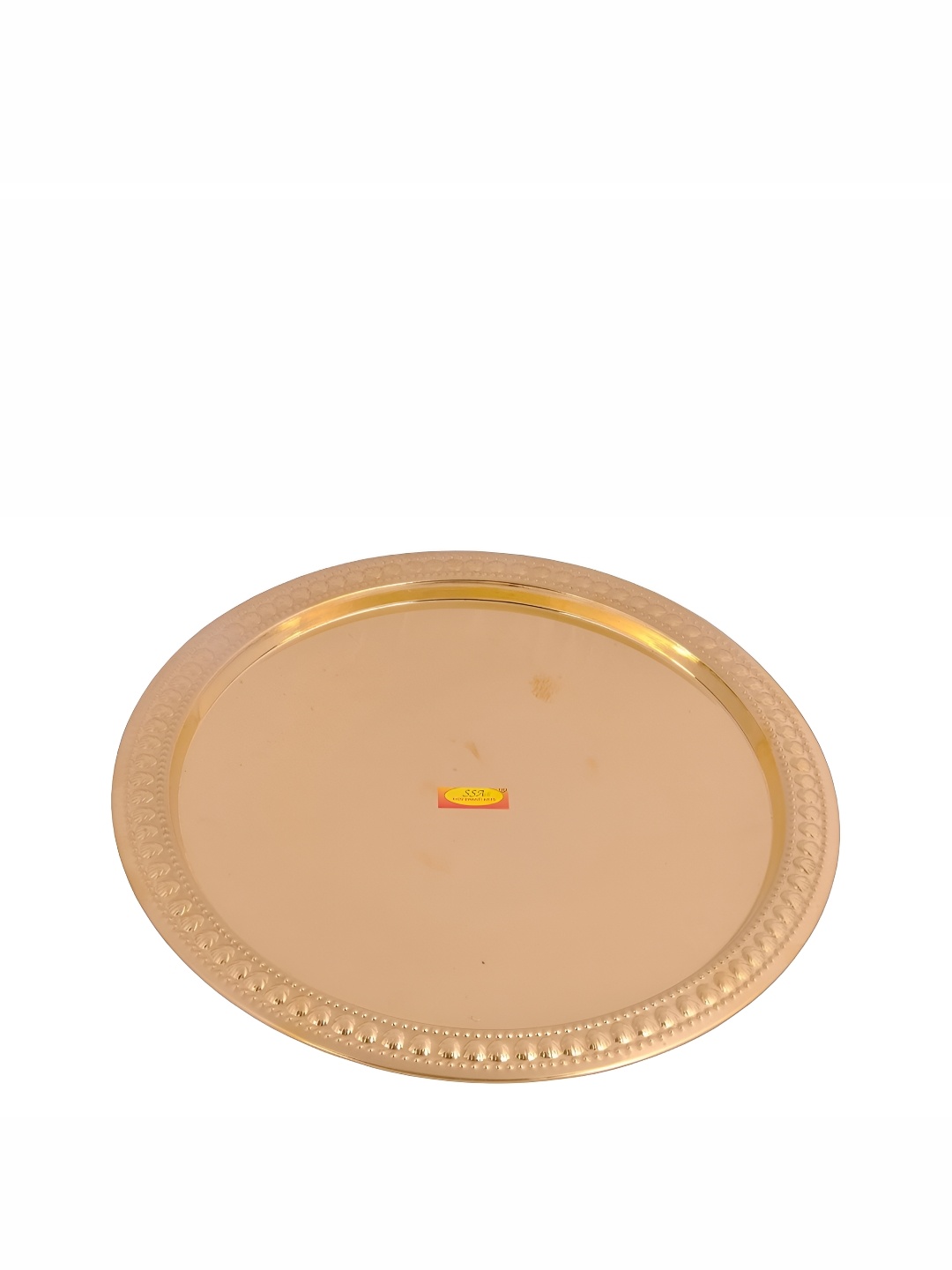 Shivshakti Arts Copper Toned Brass Glossy Dinner Plate