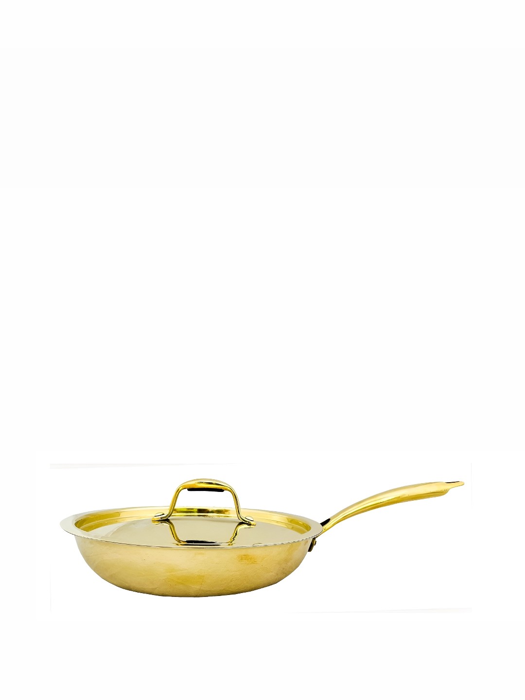 

Shivshakti Arts Brass Frying Pan with Lid 1.7 L, Yellow
