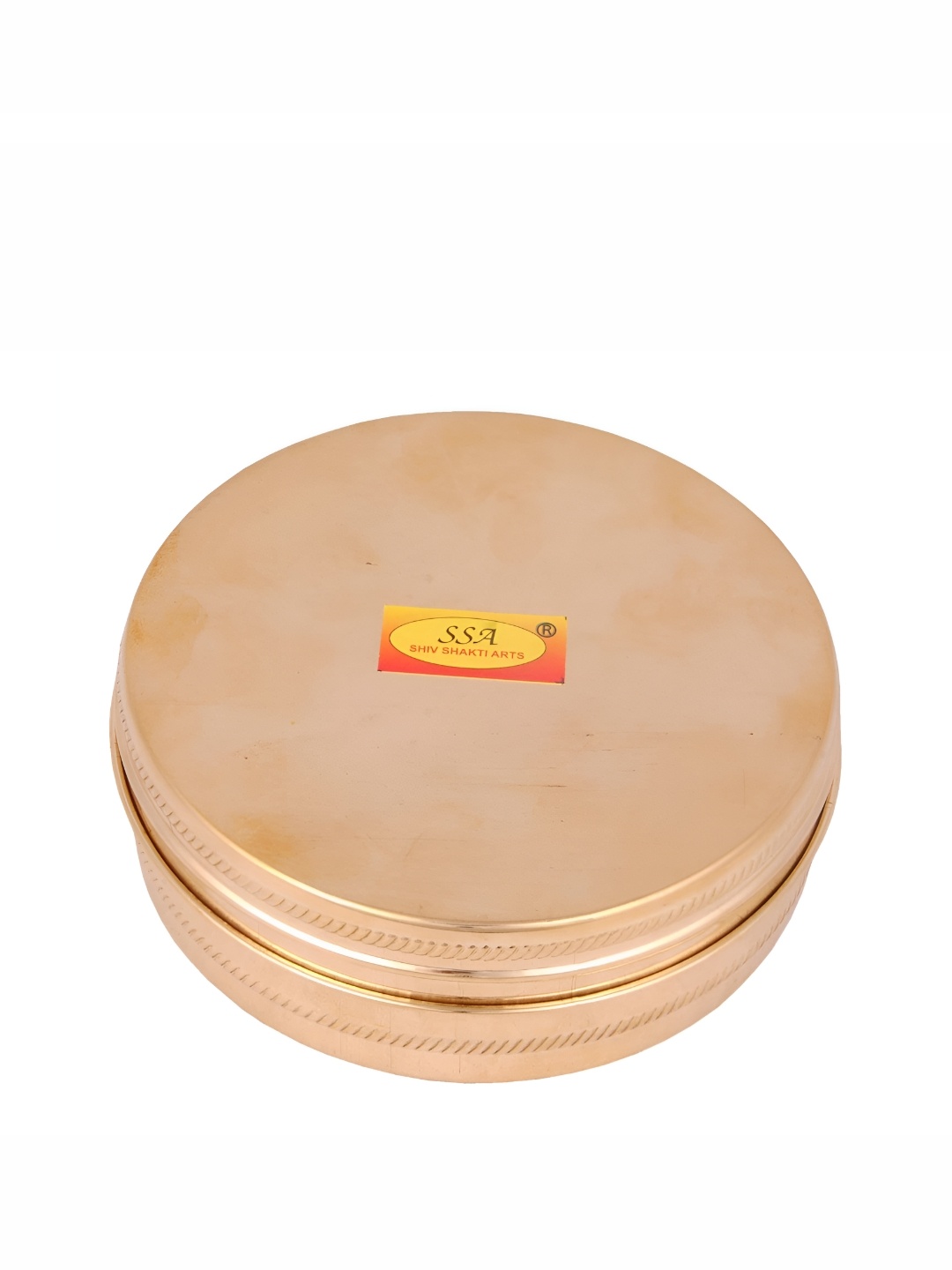 

Shivshakti Arts Copper Toned Brass Masaladani Box With Spoon