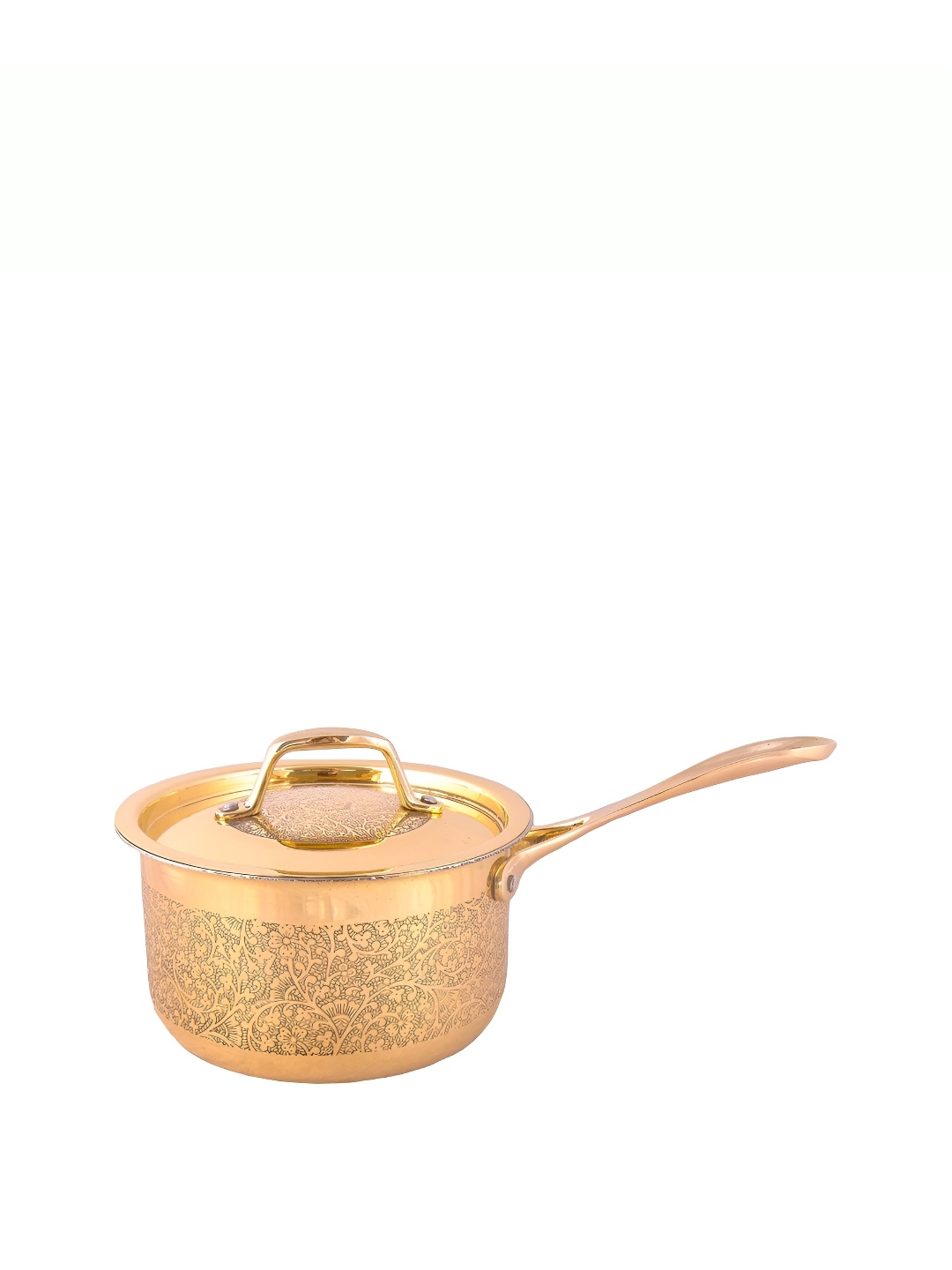 

Shivshakti Arts Yellow Brass Sauce Pan with Lid