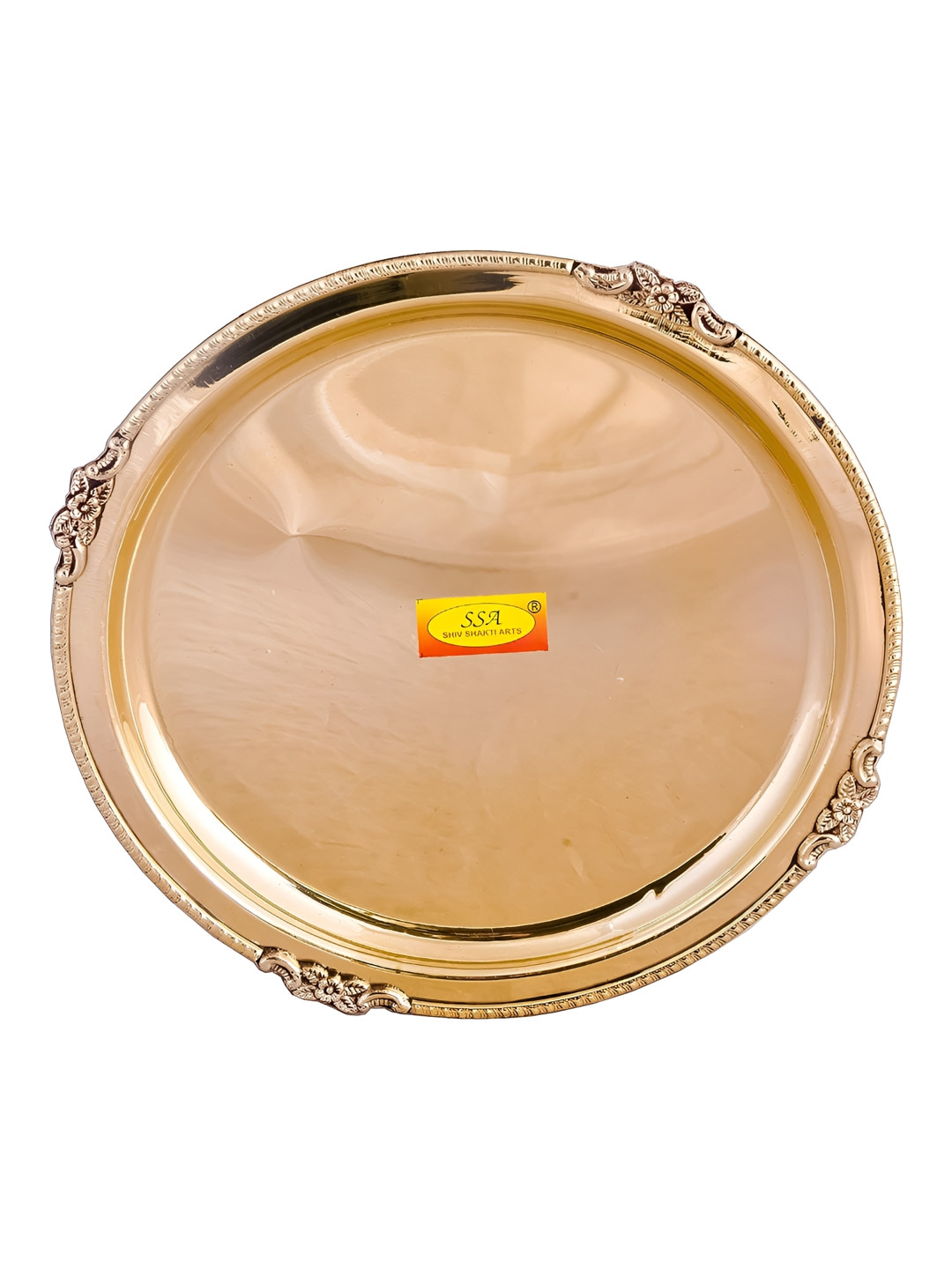

Shivshakti Arts Cooper Toned Brass Glossy Dinner Plate, Copper