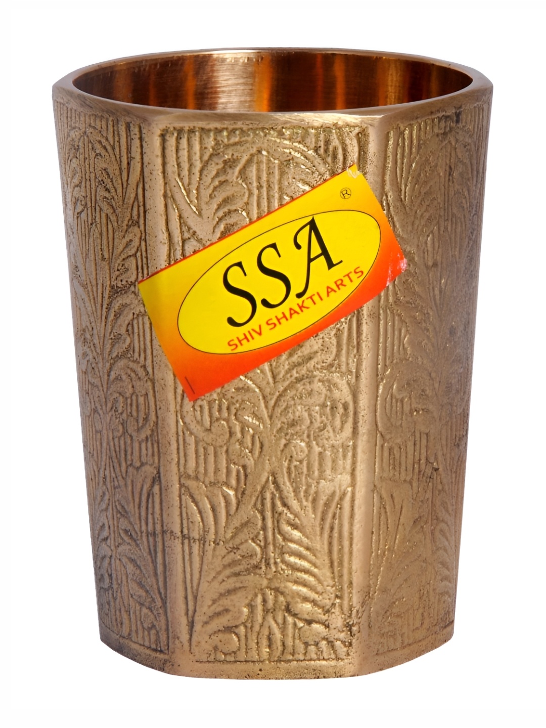 

Shivshakti Arts Copper Toned Brasss Satkon Designed Glass