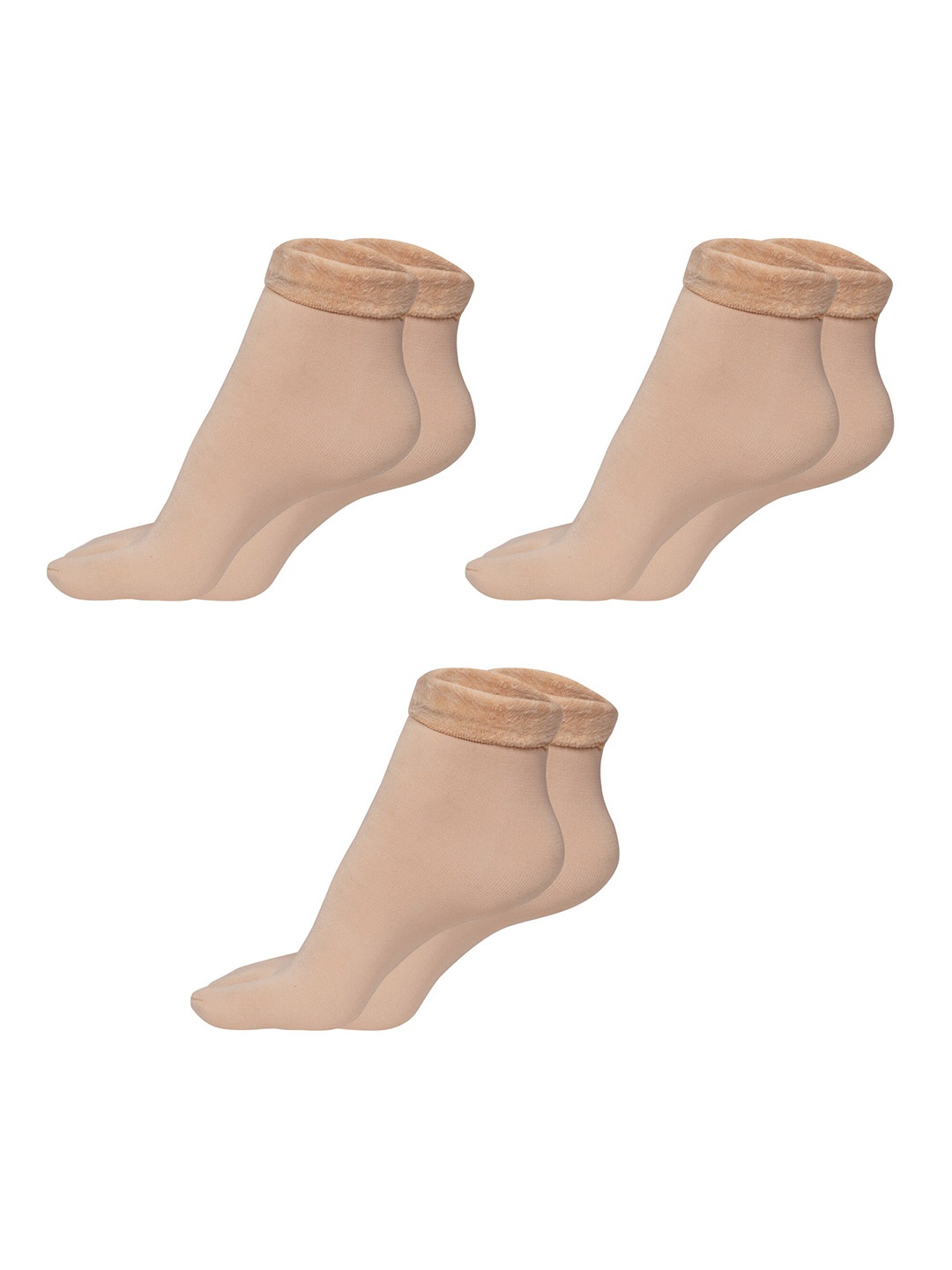 

BAESD Pack Of 3 Ankle-Length Socks, Brown