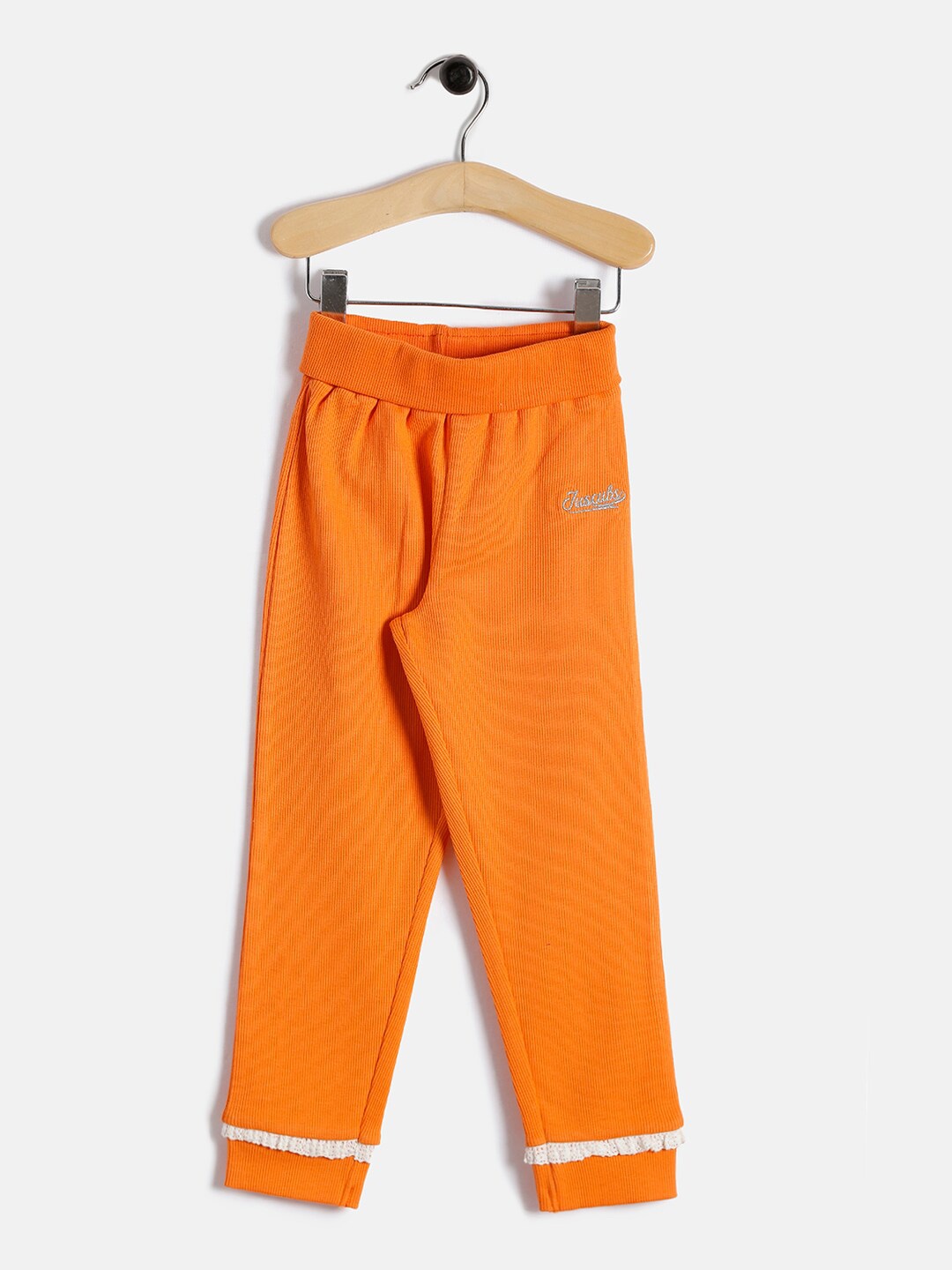 

JusCubs Girls Ribbed Cotton Lounge Pants, Orange