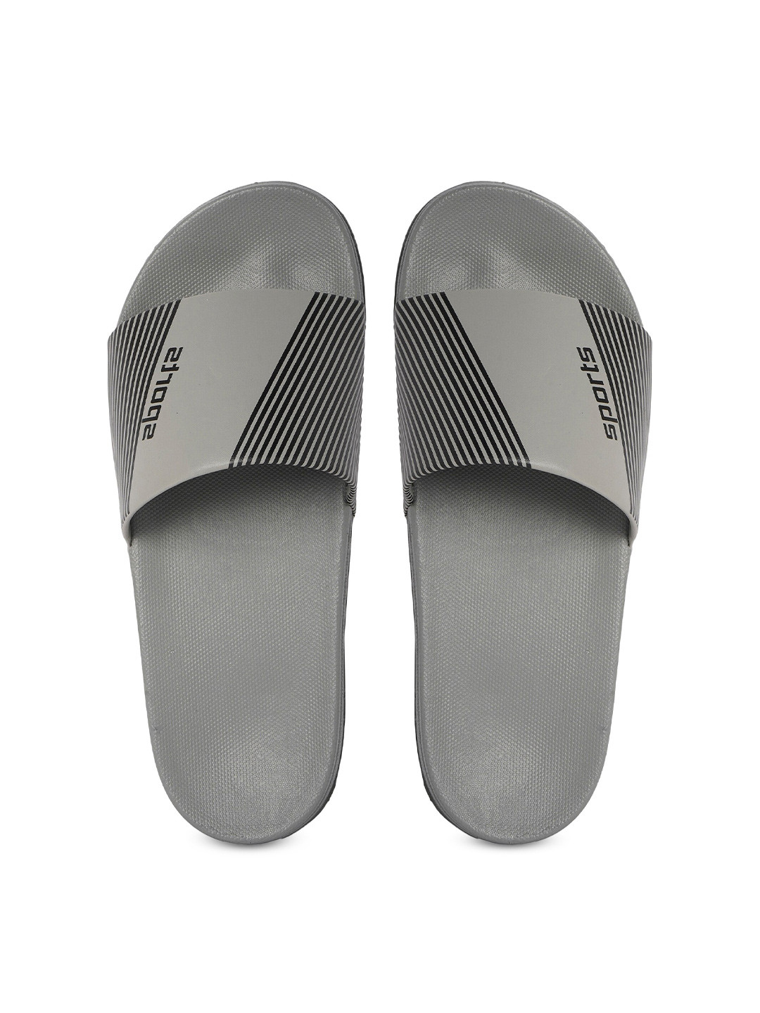 

CLOSHO Men Printed Open Toe Sliders, Grey
