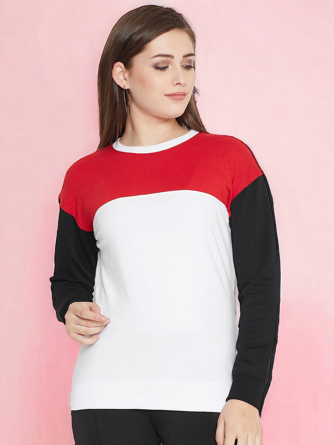 

Austin wood Colourblocked Pullover Cotton Sweatshirt, White