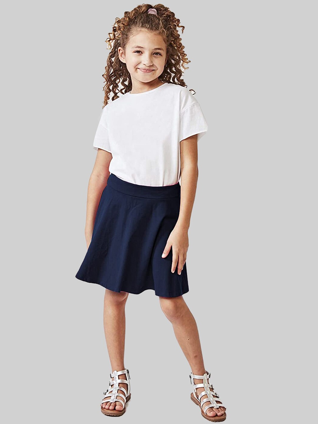 

BAESD Girls Flared Above knee Skirt, Navy blue