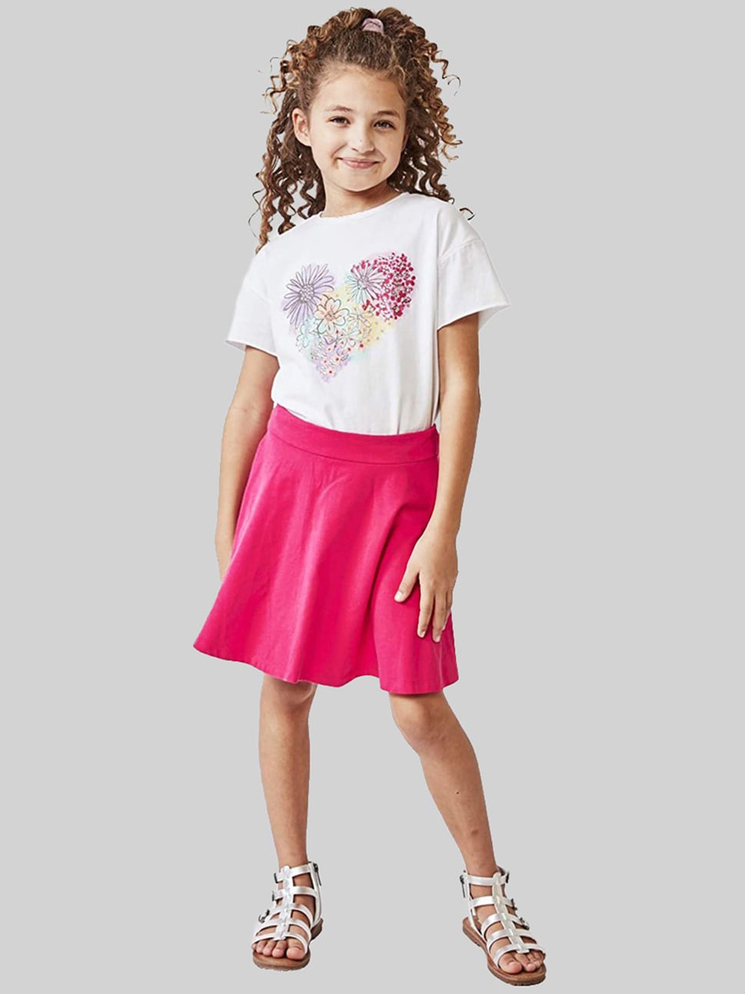 

BAESD Girls Slip-On Flared Knee Length Skirt, Pink