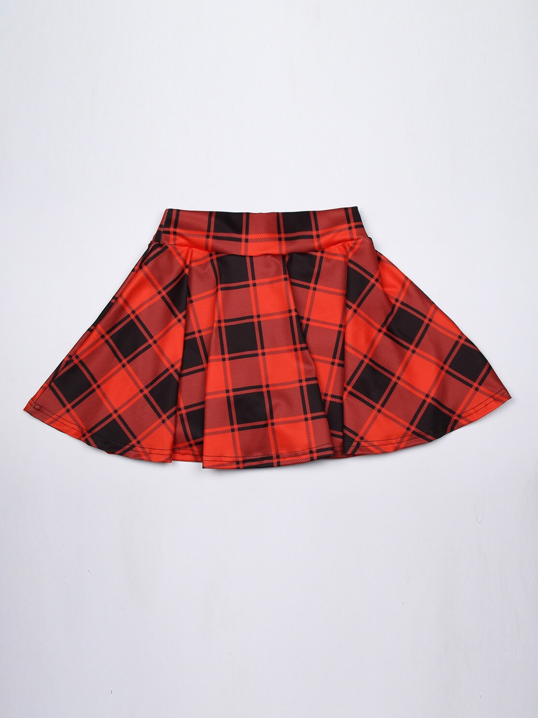

BAESD Checked Flared Knee Length Skirt, Red