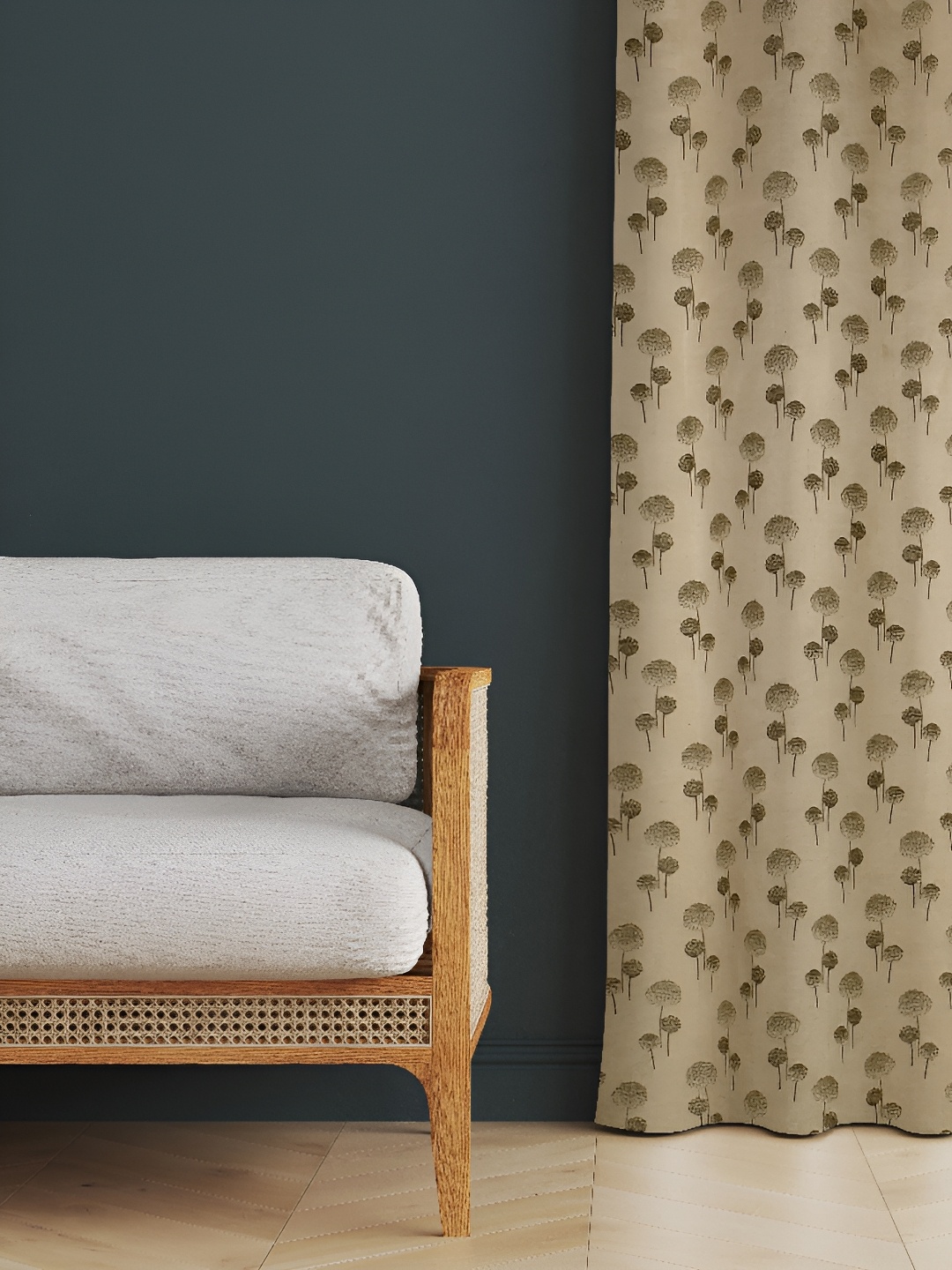 

EISMOURAH Brown Floral Room Darkening Long Door Curtains