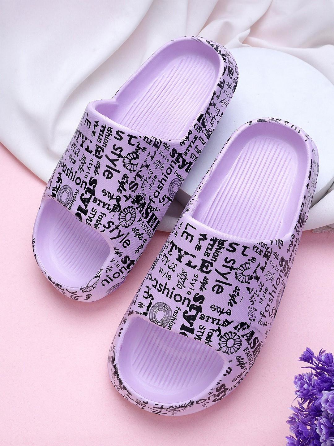 

Pampy Angel Women Printed Croslite Sliders, Purple