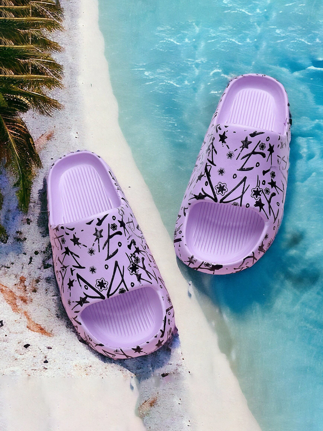 

Pampy Angel Women Printed Croslite Sliders, Purple