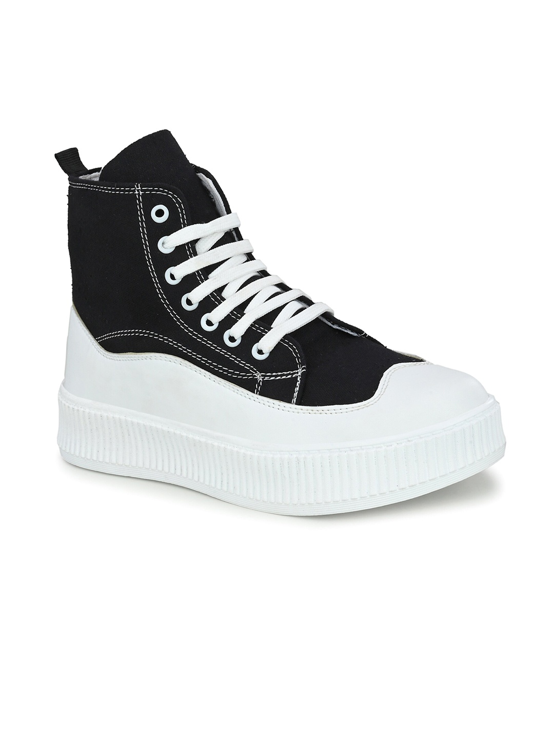 

HERE&NOW Men Colourblocked Round Toe Sneakers, White