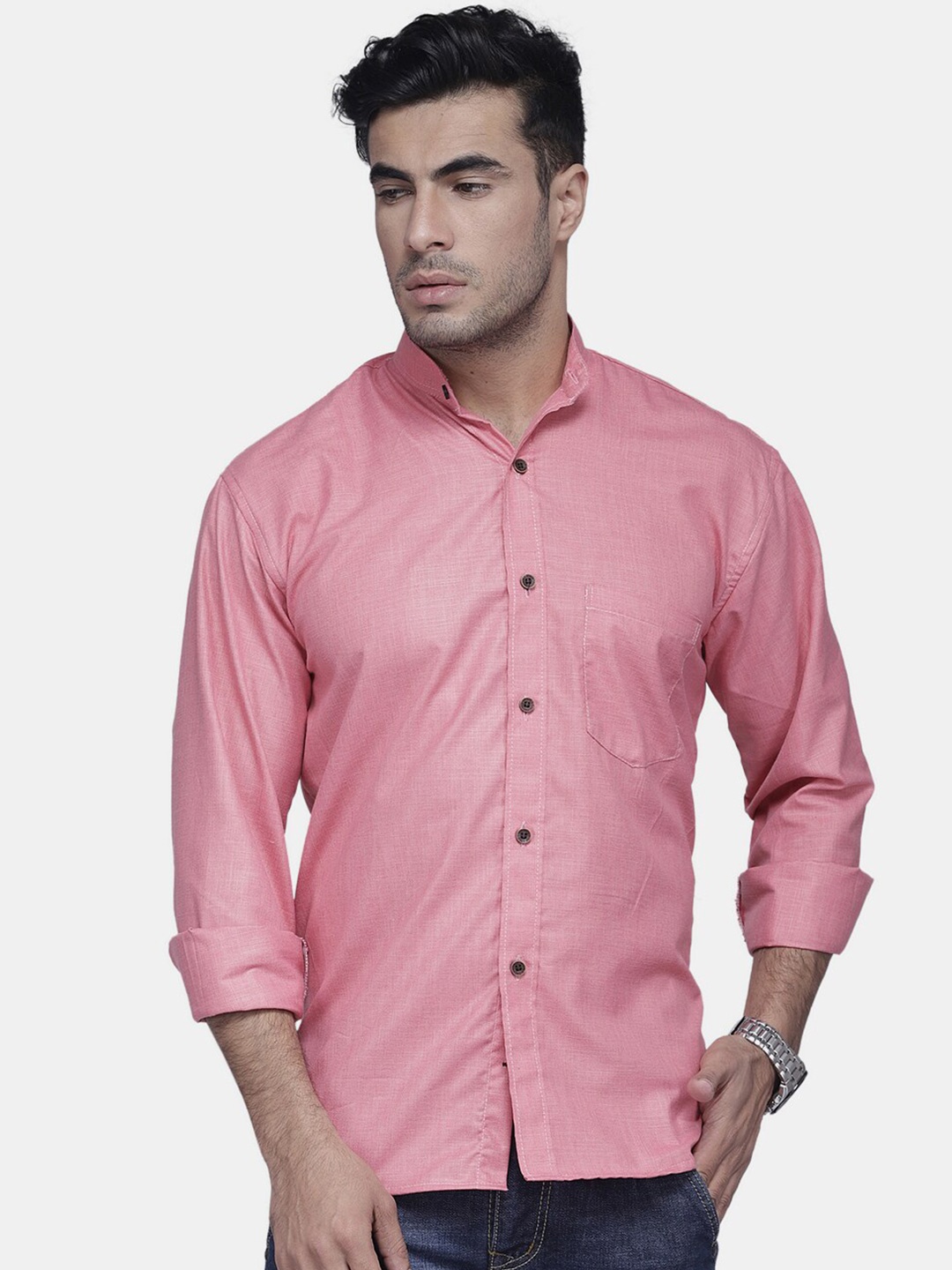 

Enchanted Drapes Slim Fit Pure Cotton Casual Shirt, Pink