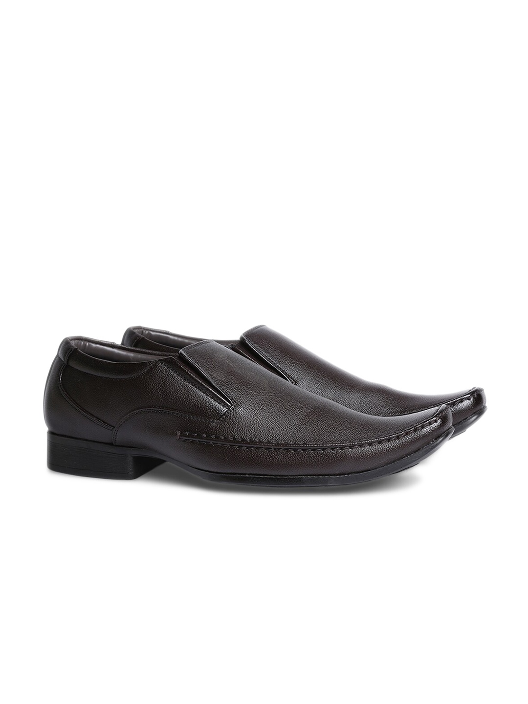 

Bata Men Textured Square Toe Slip-On Shoes, Black
