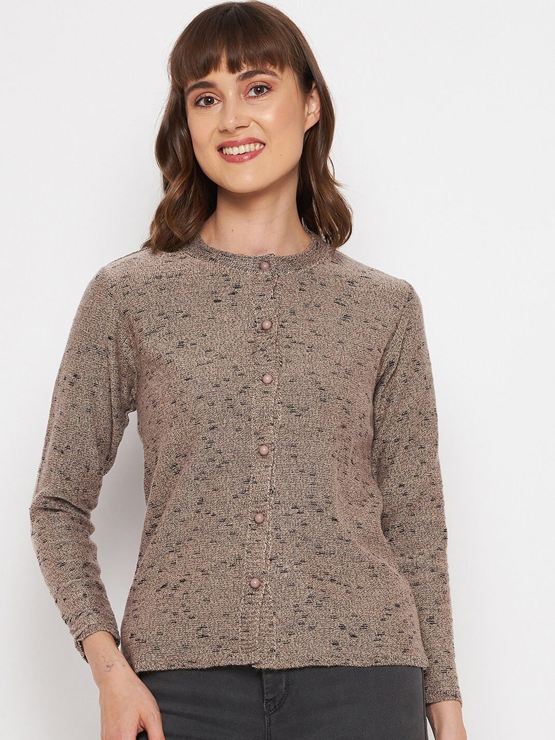 

CLAPTON Women Brown Woollen Cardigan