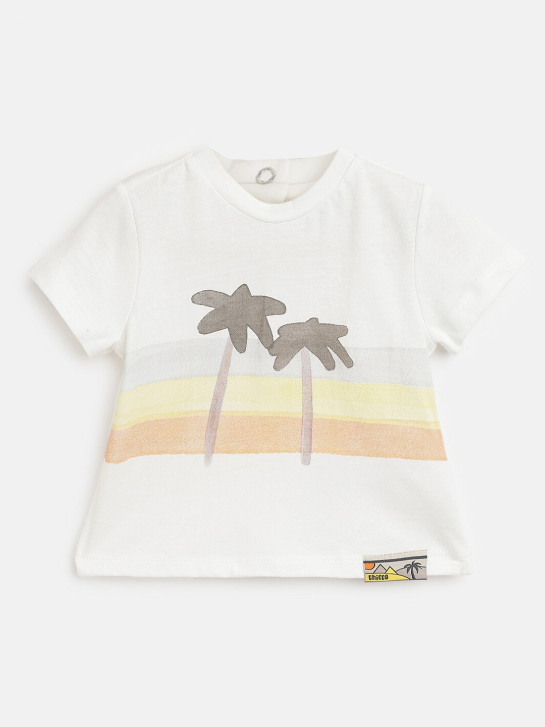 

Chicco Infant Boys Graphic Printed Cotton T-Shirt, Off white