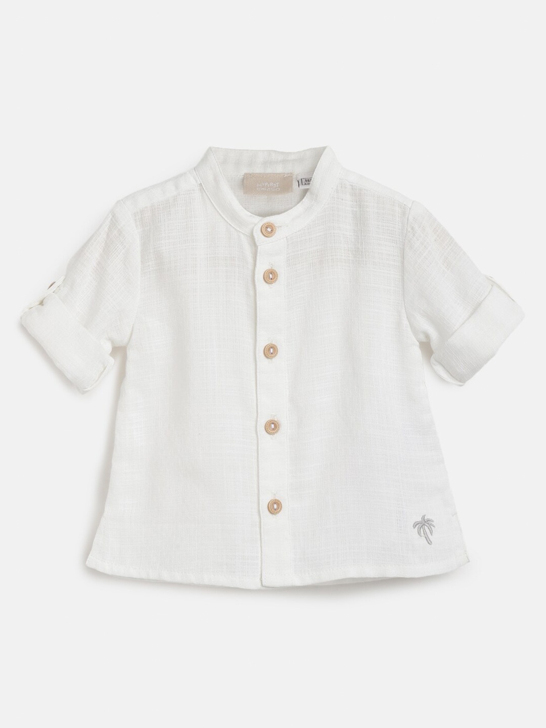

Chicco Boys Comfort Mandarin Collar Long Sleeves Cotton Casual Shirt, White