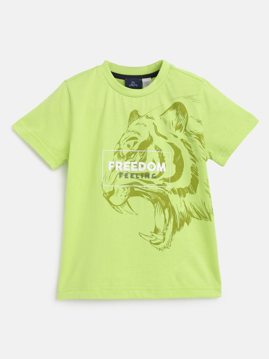 

Chicco Boys Animal Printed Cotton T-Shirt, Lime green