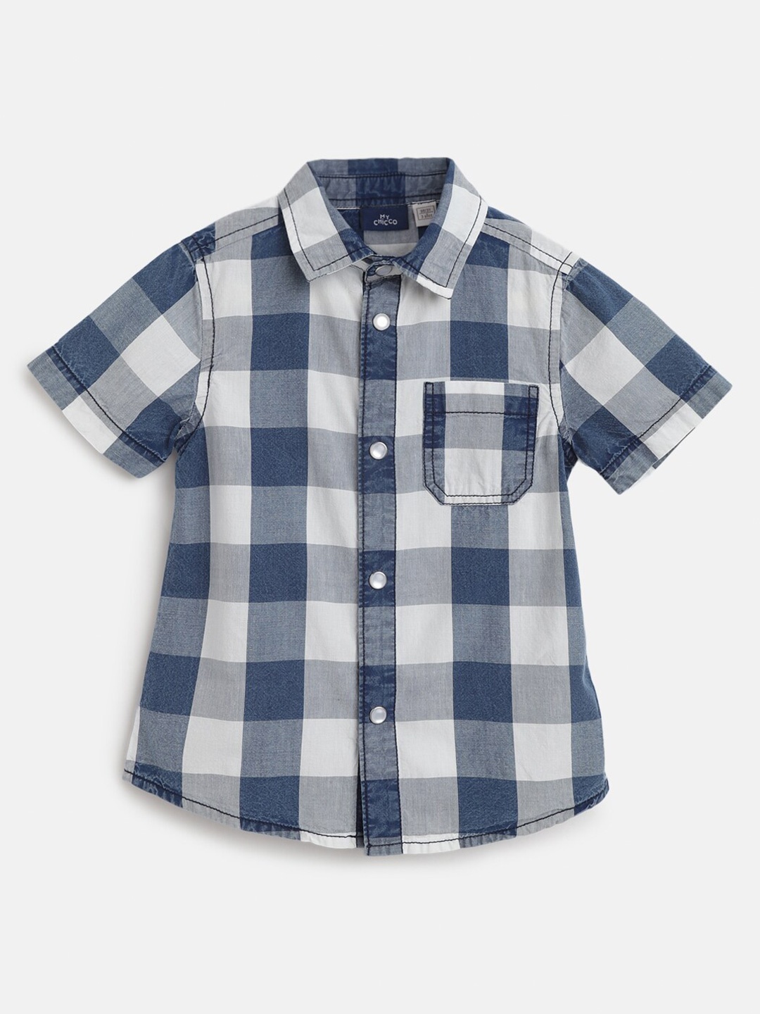 

Chicco Boys Checked Comfort Cotton Casual Shirt, Blue