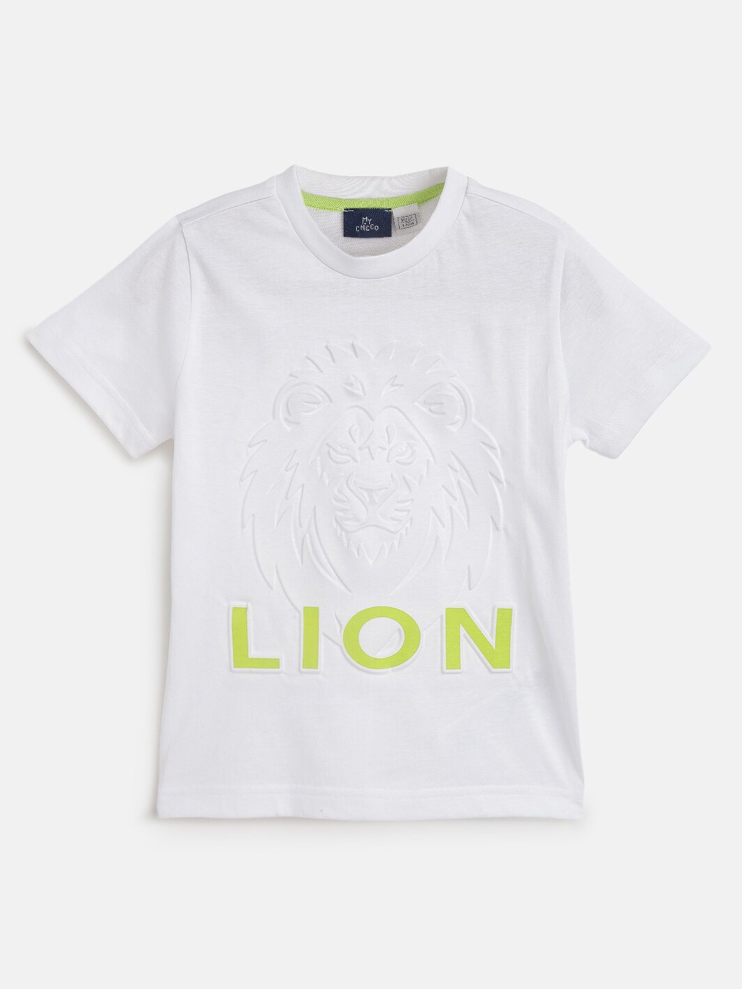 

Chicco Boys Self Design Animal Cotton T-Shirt, White