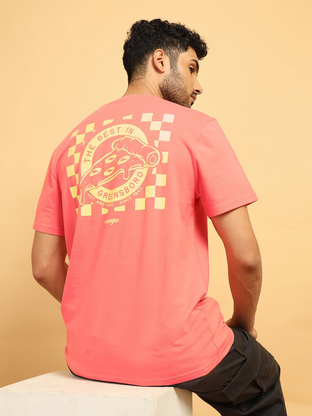 

Wrangler Graphic Printed Cotton T-Shirt, Pink