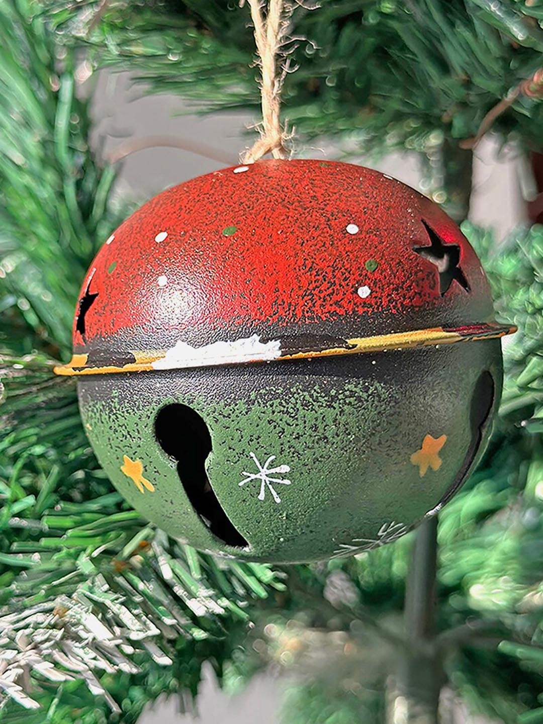 

Little Surprise Box LLP Green & Red Big Size Jingle Ball Tree Ornament