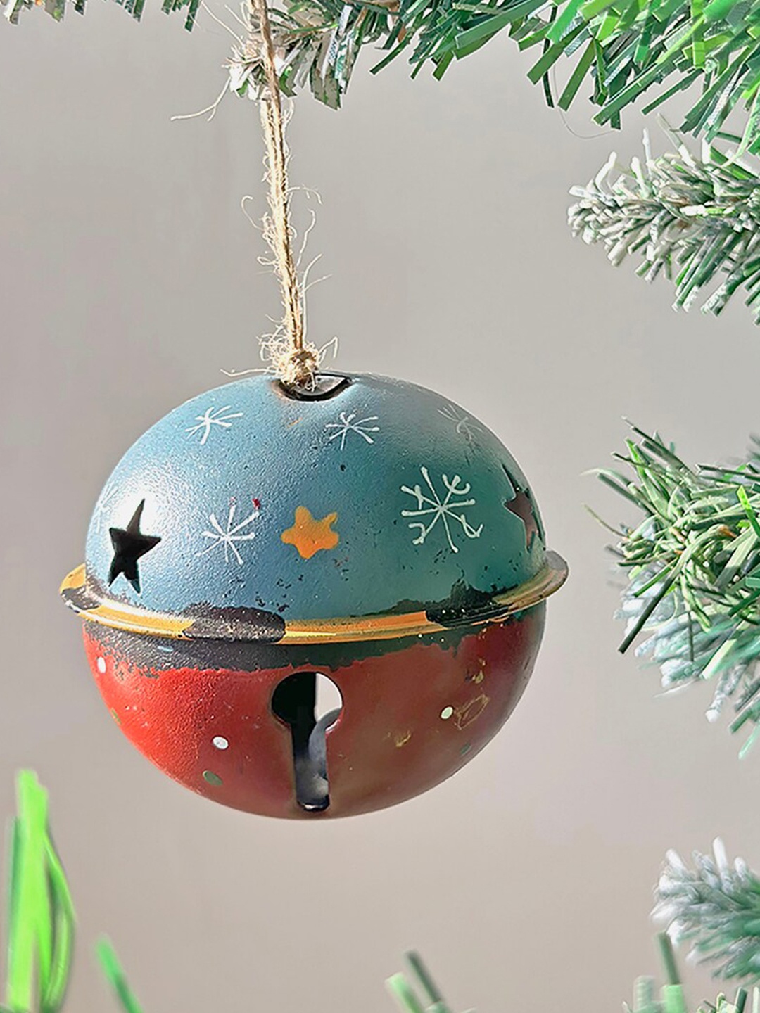 

Little Surprise Box LLP Blue Textured Jingle Ball Tree Ornament