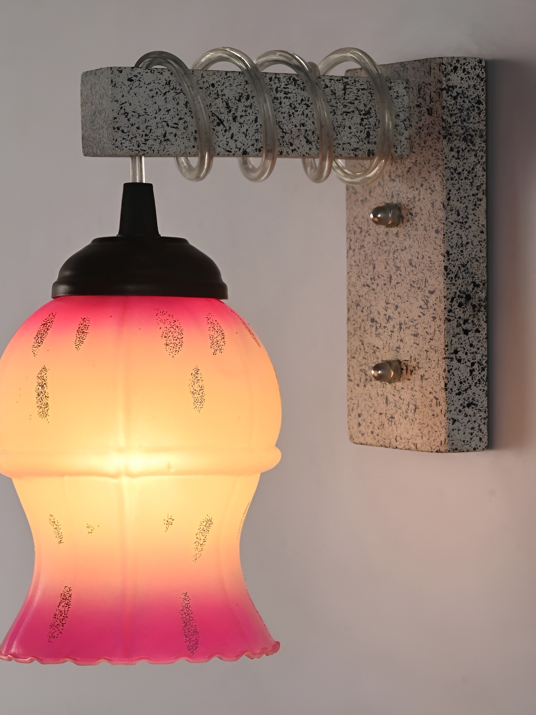 

Afast Orange & Pink Abstract Glass Wall Lamp