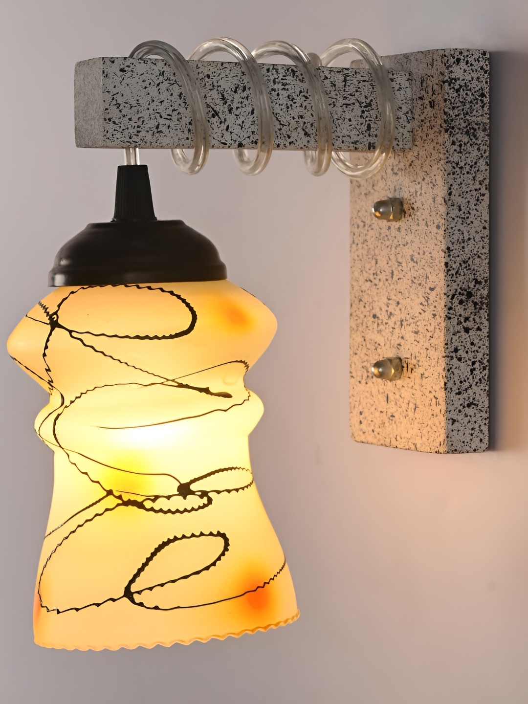 

Afast Yellow Abstract Glass Wall Lamp