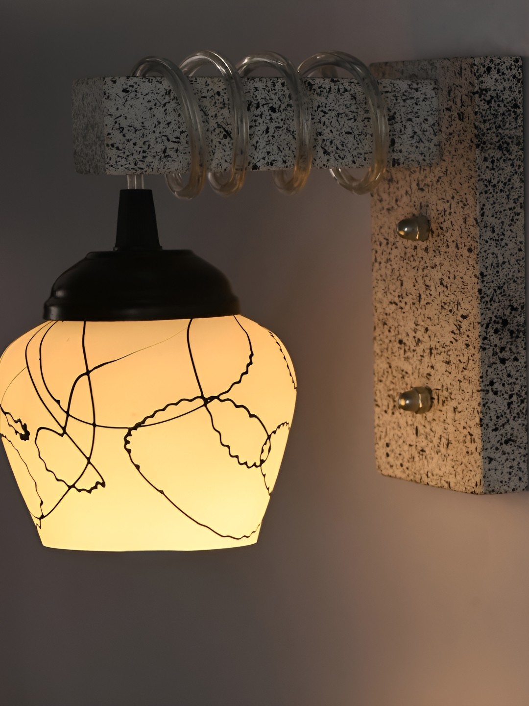 

Afast White Abstract Glass Wall Lamp