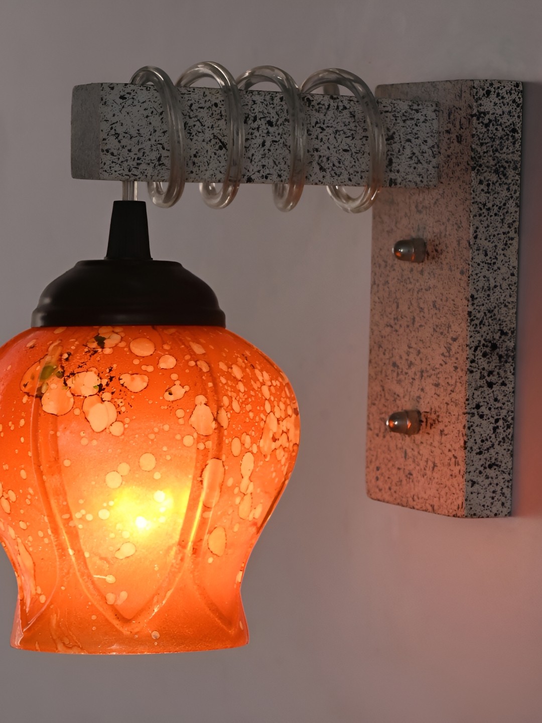 

Afast Red Textured Glass Cylindrical Wall Lamp